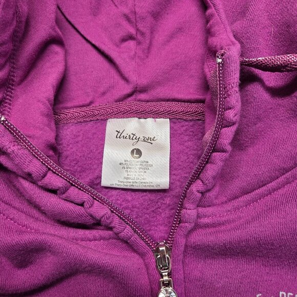 Thirty-one Large Pinky Purple Full Zip Hooded Longsleeve Fleece Jacket - Picture 9 of 10